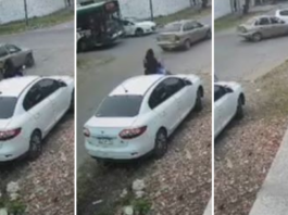 Video: sobrepasó un micro en Altos de San Lorenzo, chocó y el conductor del otro auto terminó herido