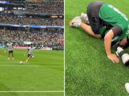 Argentina-Austria: Lautaro Martínez le pegó un tremendo pelotazo a un fotógrafo durante la entrada en calor
