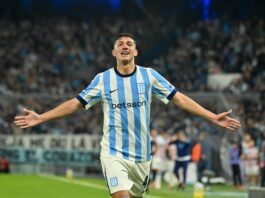 Los golazos de Racing contra Sarmiento y el duro choque entre Facundo Cambeses y Marcos Rojo