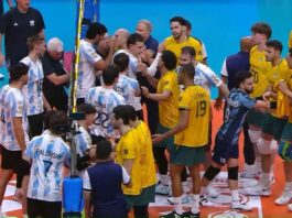 Tensión en la final del Sudamericano de vóleibol: un gesto provocador desató un cruce entre la Argentina y Brasil