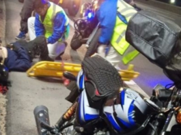 Intentaron asaltar a un motociclista en la Autopista La Plata-Buenos Aires, se cayó y terminó internado