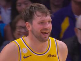 Luka Doncic metió un triple desde su propio campo y provocó a los Warriors con su festejo