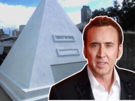 Nicolas Cage compró una tumba con forma de pirámide de casi tres metros en Nueva Orleans y sus fans la llenaron de besos
