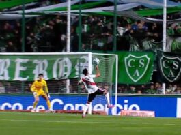 Montiel había marcado el empate ante Sarmiento pero el árbitro lo anuló por una mano de Vera